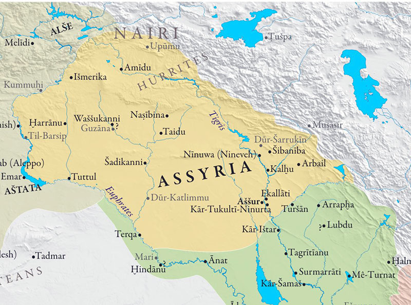 Assyria map arround 1000BC