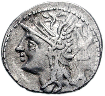 Obvers coin of  Lucius Appuleius Saturninus