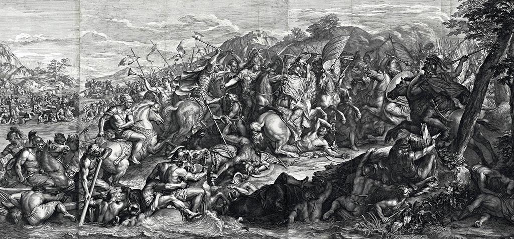 Battle of Granicus river by painter Charles Le Brun (1672).