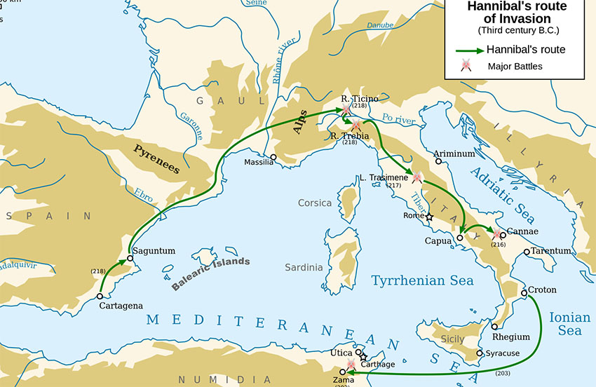 Hannibal route Second Punic War