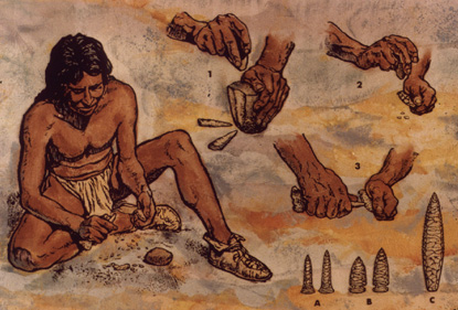 Tools and weapons production technique  in Old stone age