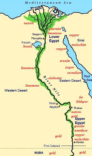 Ancient Egypt map within Thinis location