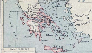 Map of the Ancient Crete and Greece around 1450 BC by William Sheperd