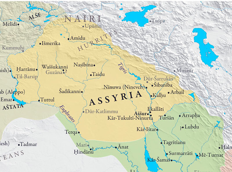 assyrian empire map