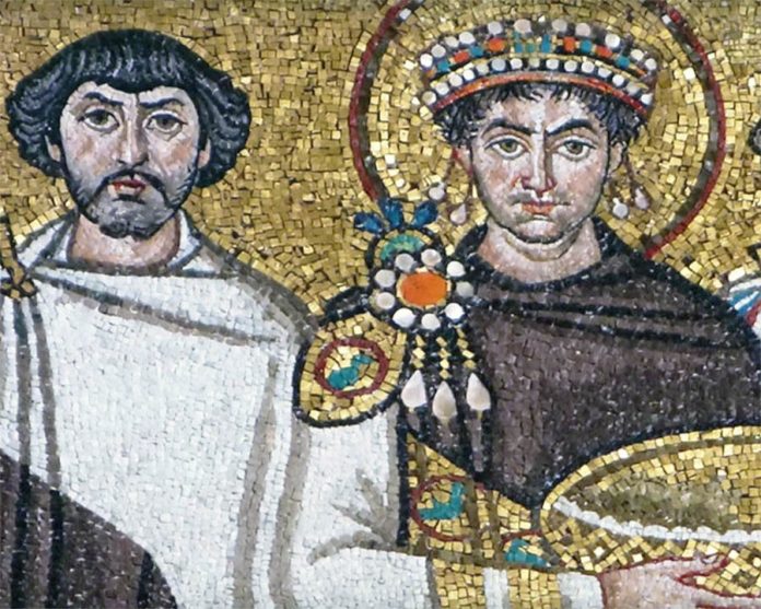Belisarius&Justinian-fresco-Ravenna
