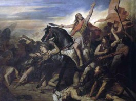 Clovis in the battle of Tolbiac by painter Ary Scheffer 19 century