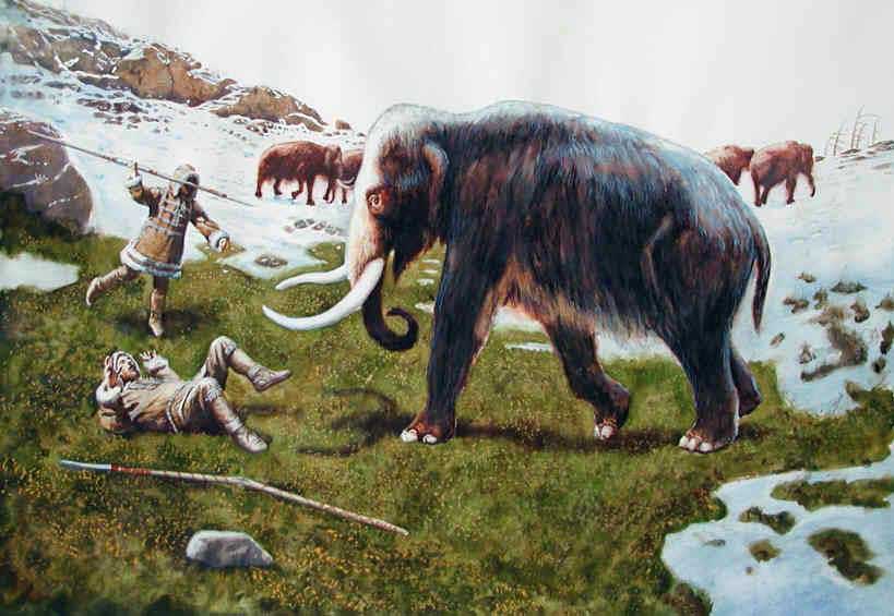 Example of hunting in Old stone age