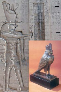 Anthropomorphic and zoomorphic shape of the god Horus