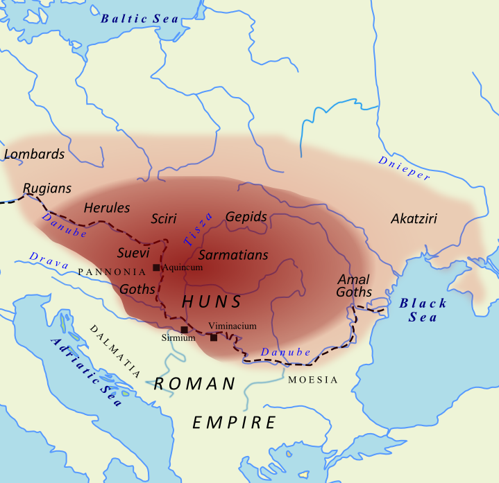 Map of Hunnic empire