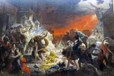 "The Last Day of Pompeii" oil on canvas by Russian painter Karl Pavlovich Bryullov (1830-1833).