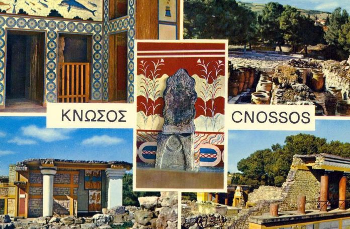 The Palace of Knossos from the old postcard