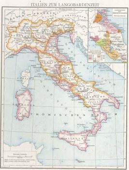 Map of Lombards in Italy by Gustav Droysen