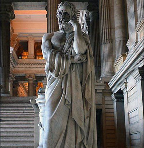 Lycurgus statue in the Brussels courthouse.