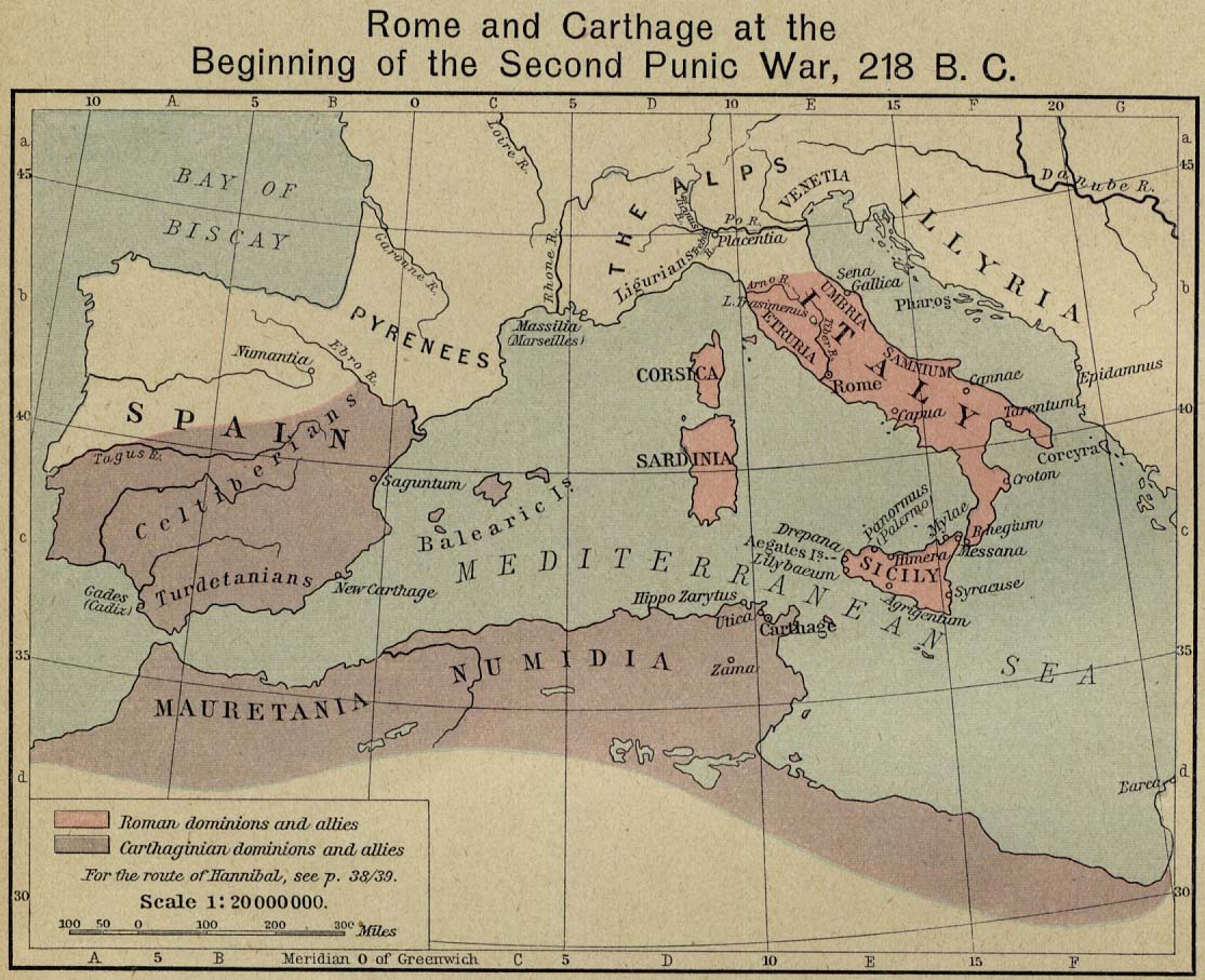 Map Carthage And Rome218 