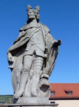 A statue of Pepin the Short in Wurzburg