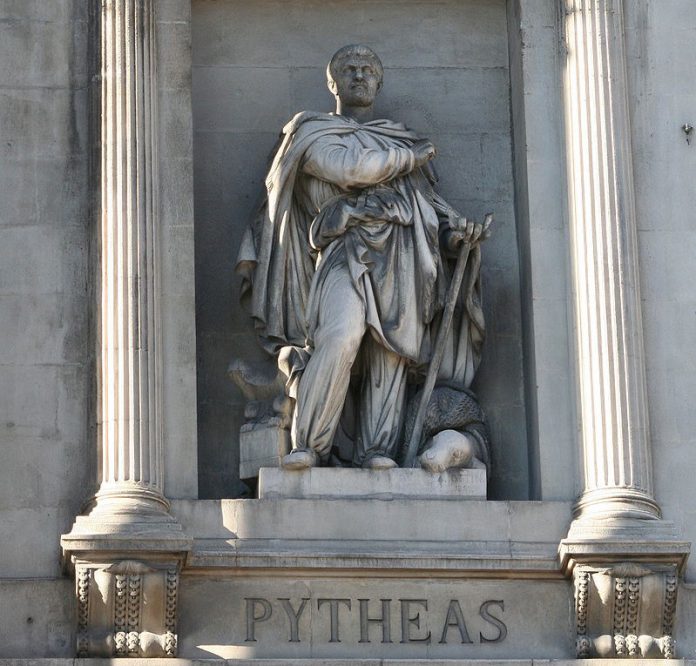 Statue of the explorer Pytheas of Massalia in Marseille.