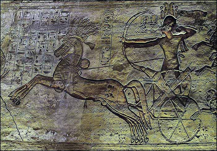 Relief showing Ramses II at the Battle of Kadesh. 