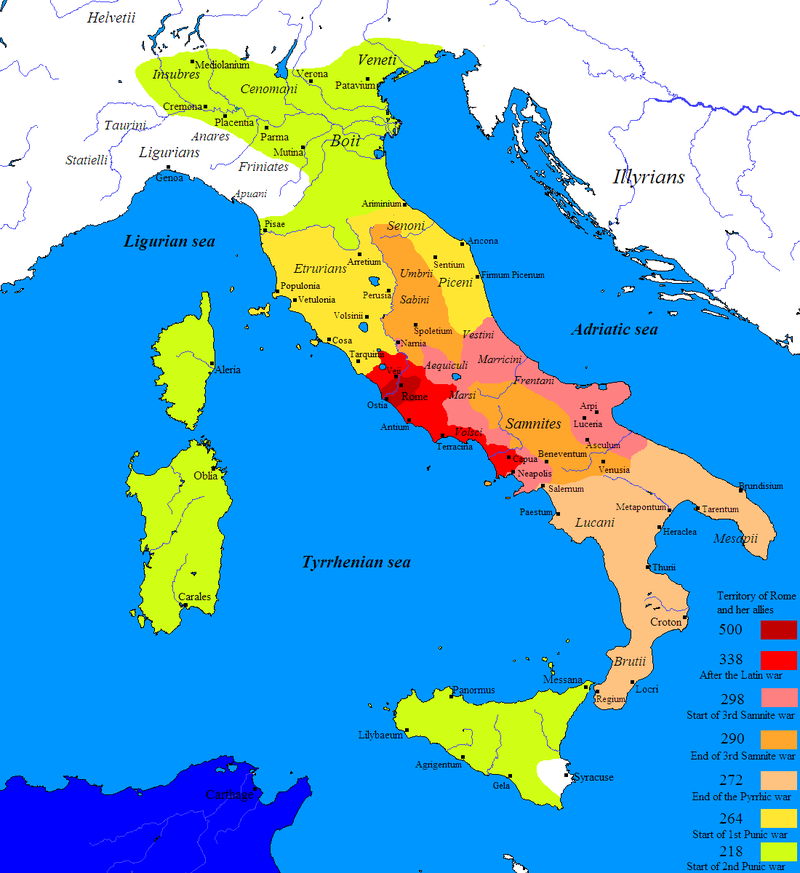 Roman expansion V - III century BC.