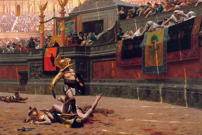 The-Scene-of gladiator-fight-Jean-Leon_Gerome_Pollice_Verso The-Scene-of gladiator-fight-Jean-Leon_Gerome_Pollice_Verso