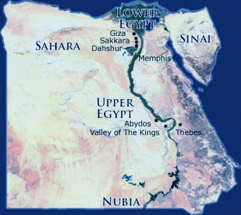 Upper and Lower Egypt map