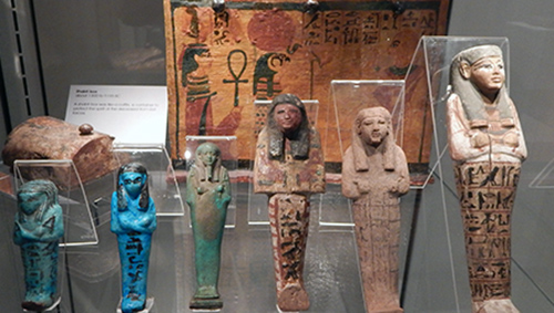 Ushabti and mummy with sarcophagus
