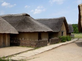 Reconstruction of the Viking village in Hadeby (Denmark)