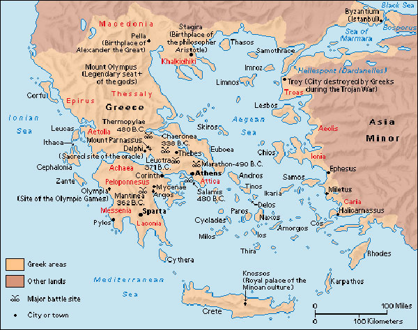 map of ancient greece Geographical Regions Of The Ancient Greece Short History Website