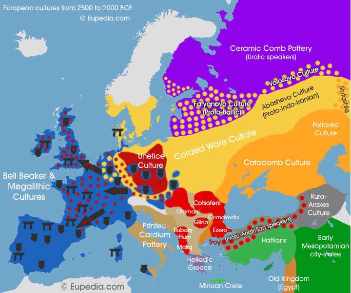 Early Middle Bronze age in Europe. Image source: www.eupedia.com/europe/Haplogroup_R1b_Y-DNA.shtml