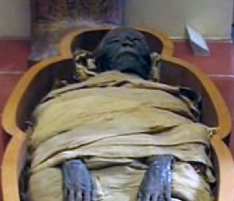 Mummy in sarcophagus